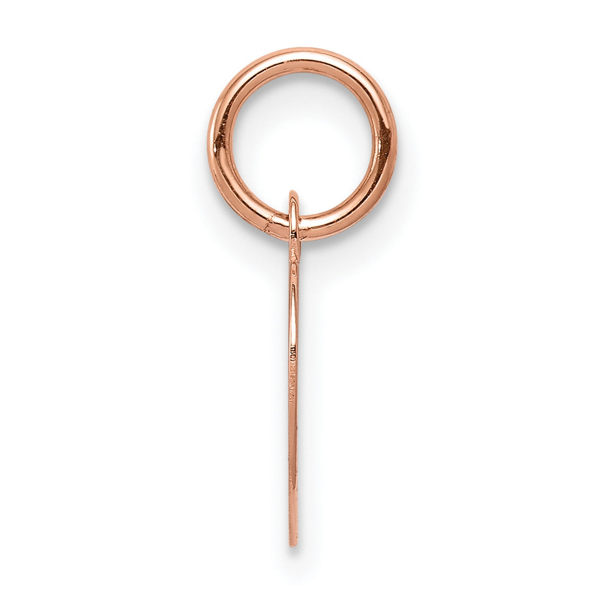 14k Rose Gold Heart Pendant Charm, Flat Polished Engravable Disc, Minimalist Love Symbol