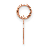 14k Rose Gold Heart Pendant Charm, Flat Polished Engravable Disc, Minimalist Love Symbol