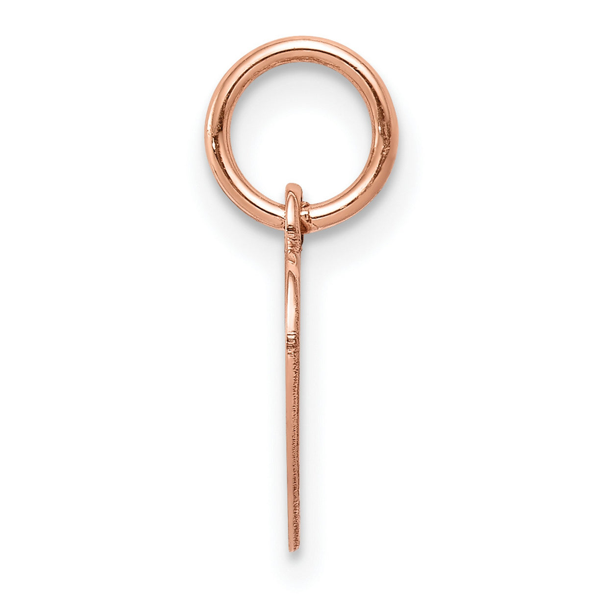 14k Rose Gold Heart Shaped Pendant, Minimalist Flat Disc Charm for Women