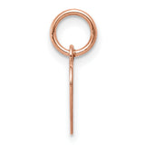 14k Rose Gold Heart Shaped Pendant, Minimalist Flat Disc Charm for Women