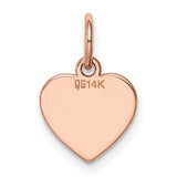14k Rose Gold Heart Pendant, Polished Minimalist Charm for Women