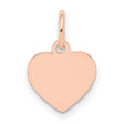14k Rose Gold Heart Pendant, Polished Minimalist Charm for Women