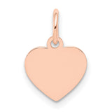 14k Rose Gold Heart Pendant, Polished Minimalist Charm for Women