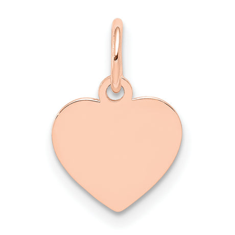 14k Rose Gold Heart Pendant, Polished Minimalist Charm for Women