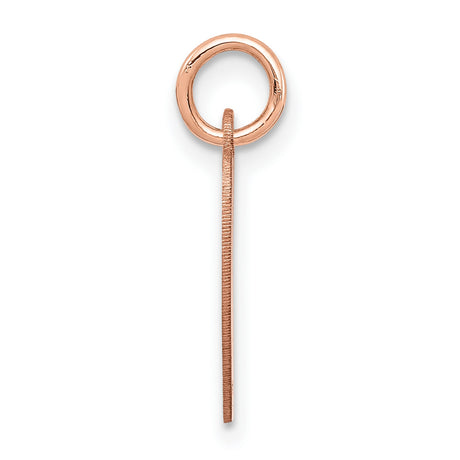 14k Rose Gold Heart Pendant Charm, Minimalist Engravable Disc Jewelry for Women