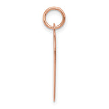 14k Rose Gold Heart Pendant with Polished Surface, Minimalist Engravable Charm for Women