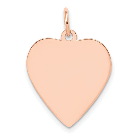 14k Rose Gold Heart Pendant with Polished Surface, Minimalist Romantic Jewelry for Women