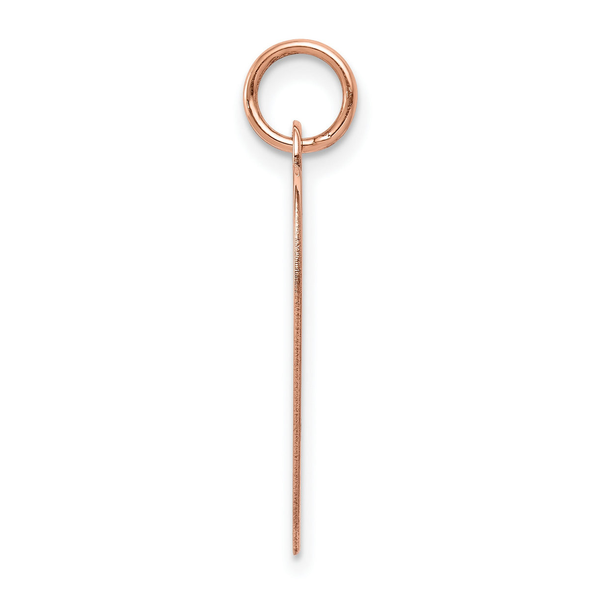 14k Rose Gold Heart Pendant, Polished Disc Charm with Smooth Finish for Women