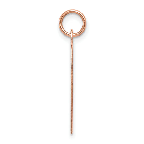 14k Rose Gold Heart Pendant, Polished Disc Charm with Smooth Finish for Women