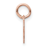 14k Rose Gold Heart Pendant Charm with Smooth Engravable Surface, Minimalist Design for Women