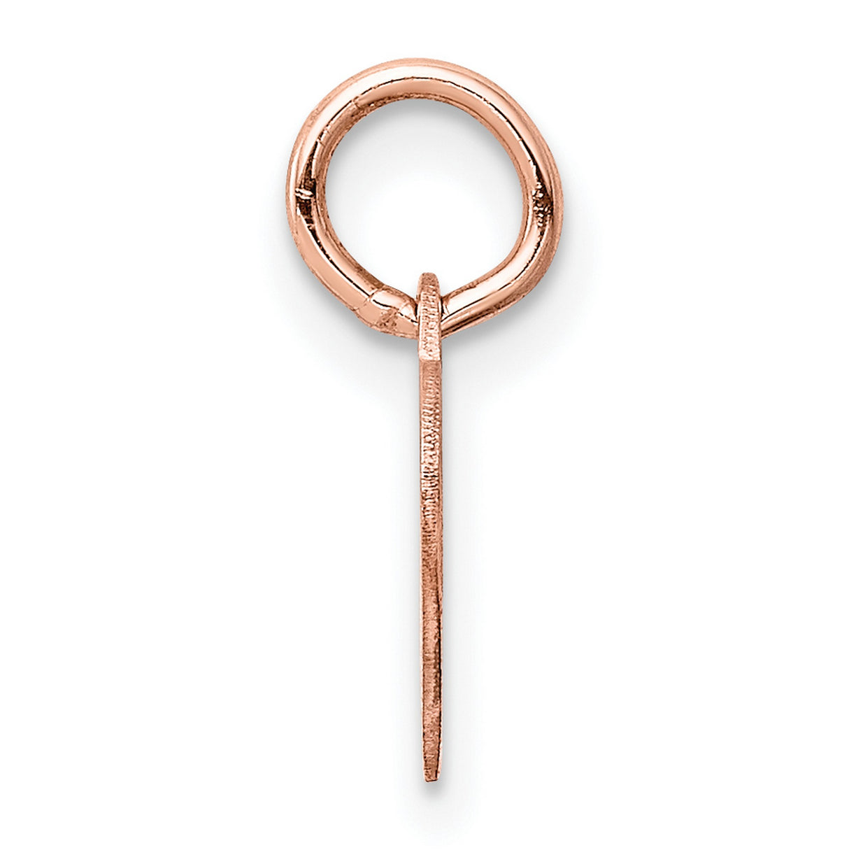 QG- Heart Disc Charm Pendant in Real 14k Rose Gold