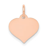 QG- Heart Disc Charm Pendant in Real 14k Rose Gold