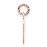 14k Rose Gold Heart Pendant, Polished Flat Charm with Smooth Engravable Surface for Women