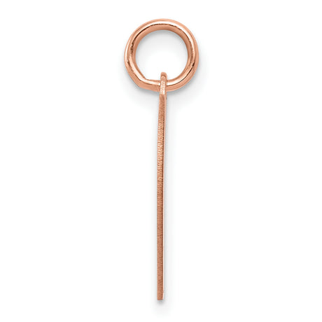 14k Rose Gold Heart Pendant, Polished Engravable Disc Charm, Minimalist Romantic Jewelry for Women
