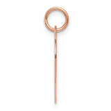 14k Rose Gold Heart Pendant, Polished Disc Charm, Minimalist Romantic Jewelry for Women