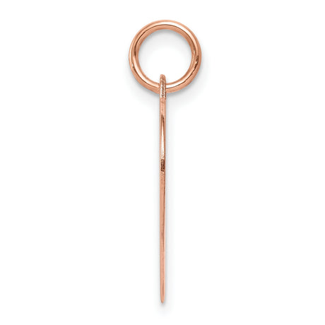 14k Rose Gold Heart Pendant, Polished Disc Charm, Minimalist Romantic Jewelry for Women