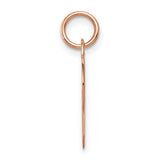 14k Rose Gold Heart Pendant Charm, Polished Engravable Disc for Women