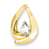 Pear Moissanite Slide Chain Slide Charm Pendant in Real 14k Yellow Gold