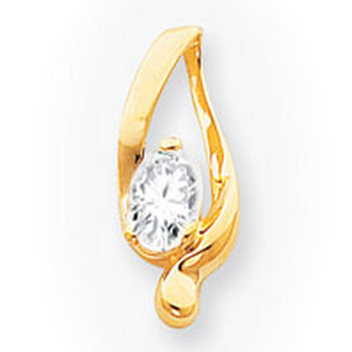 Oval Moissanite Slide Chain Slide Charm Pendant in Real 14k Yellow Gold