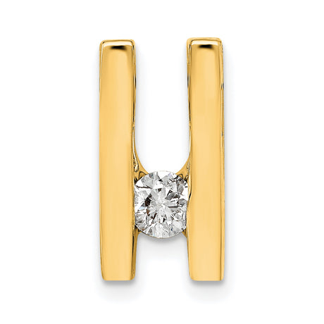AA 4.1mm Diamond Slide Charm Pendant in Real 14k Yellow Gold