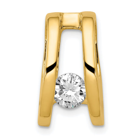 A 5.25mm Diamond Slide Charm Pendant in Real 14k Yellow Gold