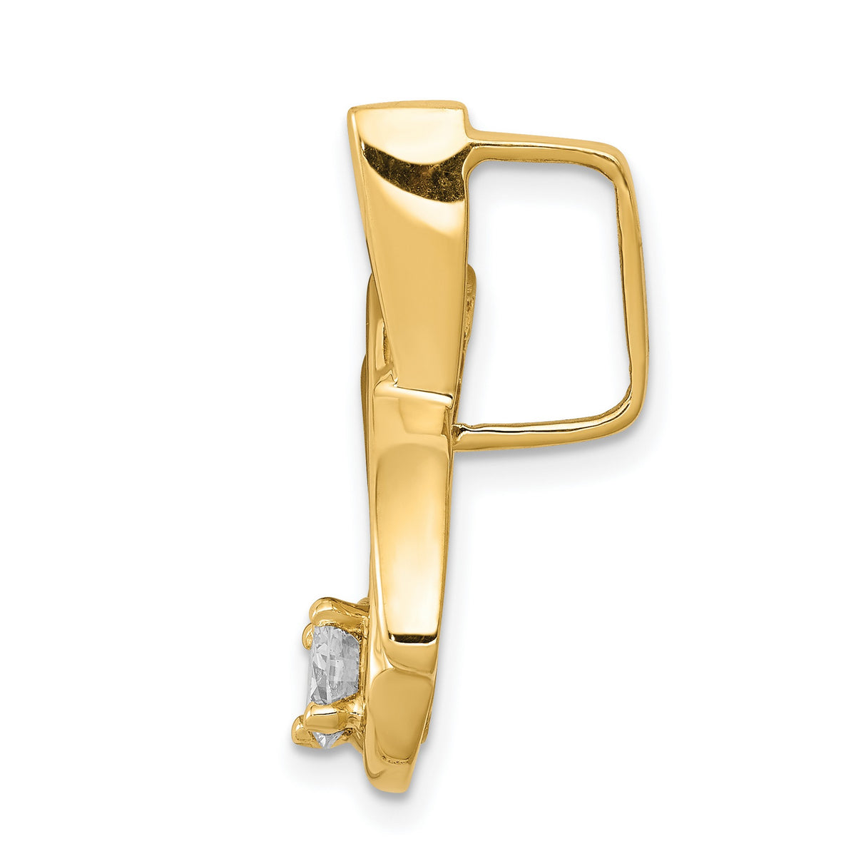 5mm A Diamond Fancy Chain Slide Charm Pendant in Real 14k Yellow Gold