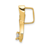 5mm A Diamond Fancy Chain Slide Charm Pendant in Real 14k Yellow Gold