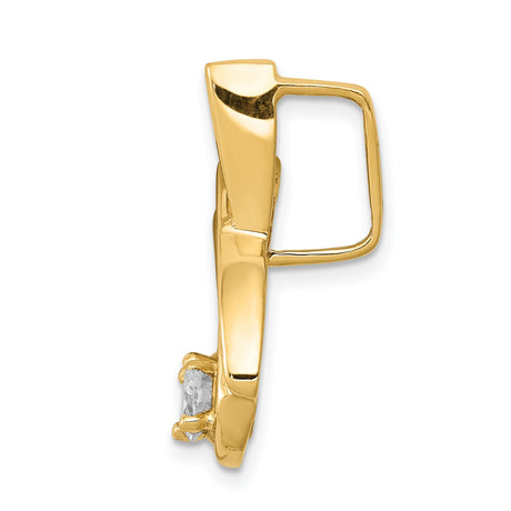 5mm AAA Diamond Fancy Chain Slide Charm Pendant in Real 14k Yellow Gold