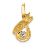 5mm A Diamond Fancy Chain Slide Charm Pendant in Real 14k Yellow Gold