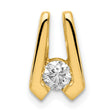 VS 4mm Diamond Slide Charm Pendant in Real 14k Yellow Gold