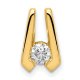 VS 4mm Diamond Slide Charm Pendant in Real 14k Yellow Gold