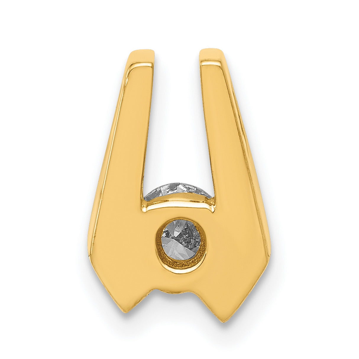 AA 4.5mm Diamond Slide Charm Pendant in Real 14k Yellow Gold
