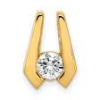 AA 4.5mm Diamond Slide Charm Pendant in Real 14k Yellow Gold