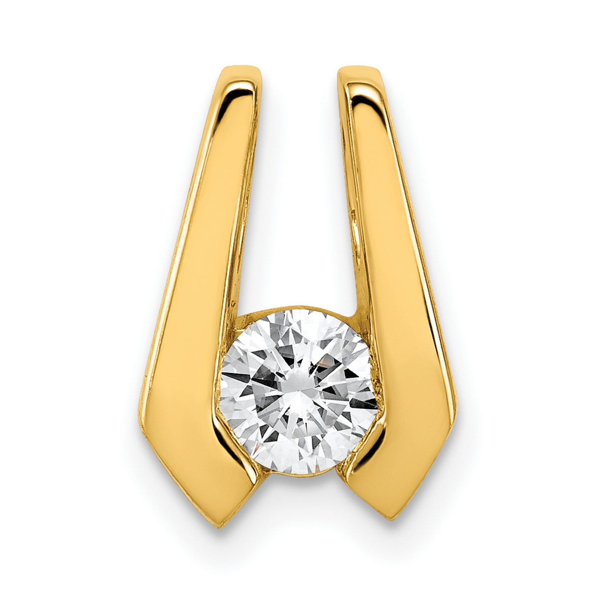 AA 4.5mm Diamond Slide Charm Pendant in Real 14k Yellow Gold