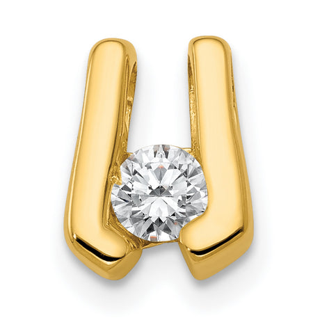 AA 3.75mm Diamond Slide Charm Pendant in Real 14k Yellow Gold