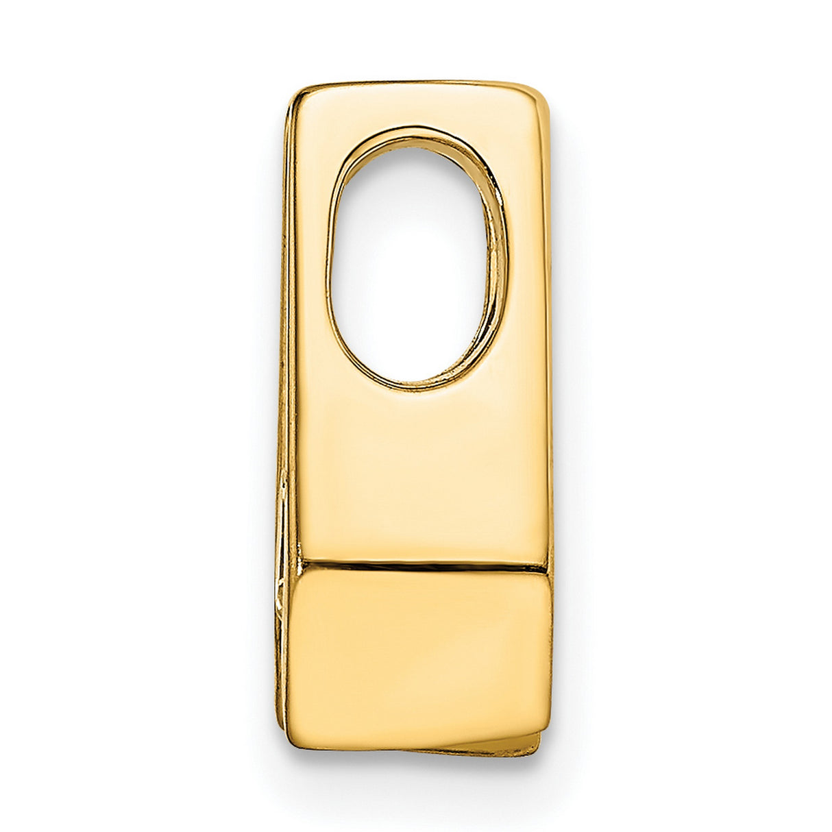 14k Yellow Gold Diamond Pendant, U-Shaped Modern Minimalist Design for Women