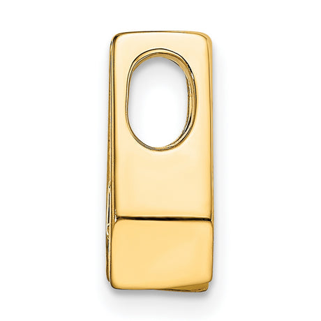 14k Yellow Gold Diamond Pendant, U-Shaped Modern Minimalist Design for Women
