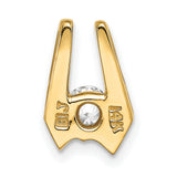 14k Yellow Gold Diamond Pendant, U-Shaped Modern Minimalist Design for Women