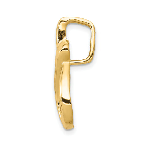 AAA Diamond Semi-mount Peg Slide Charm Pendant in Real 14k Yellow Gold