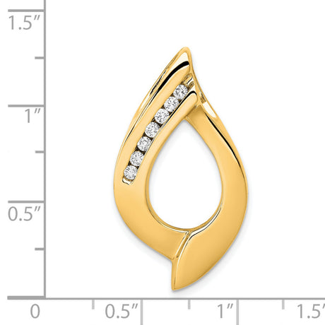 Holds 7-1.9mm stones AAA Diamond Slide Charm Pendant in Real 14k Yellow Gold