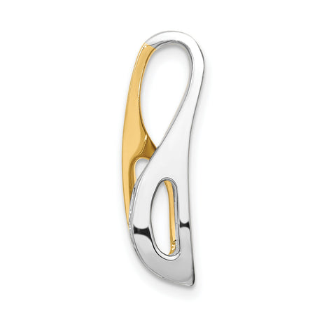 A Diamond Semi-mount Peg Slide Charm Pendant in Real 14k Multi-Tone Gold