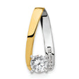 A Diamond Semi-mount Peg Slide Charm Pendant in Real 14k Multi-Tone Gold