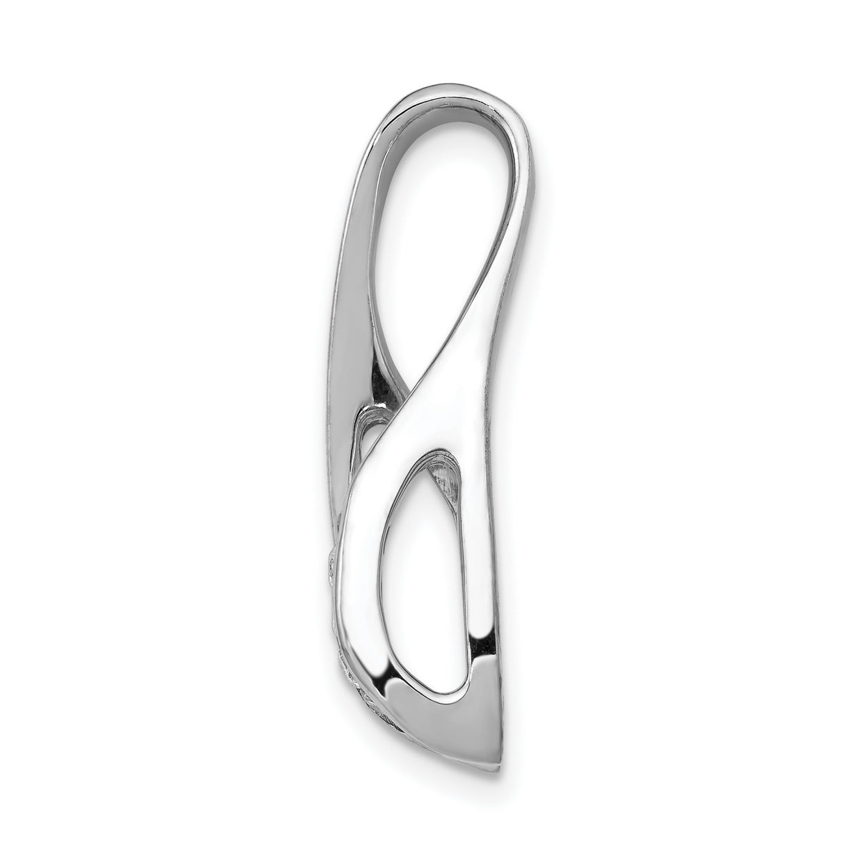 A Diamond Semi-mount Peg Slide Charm Pendant in Real 14k White Gold