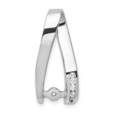 VS Diamond Semi-mount Peg Slide Charm Pendant in Real 14k White Gold