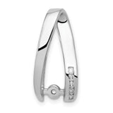 A Diamond Semi-mount Peg Slide Charm Pendant in Real 14k White Gold