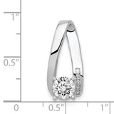 A Diamond Semi-mount Peg Slide Charm Pendant in Real 14k White Gold