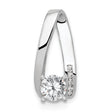 VS Diamond Semi-mount Peg Slide Charm Pendant in Real 14k White Gold