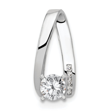 VS Diamond Semi-mount Peg Slide Charm Pendant in Real 14k White Gold