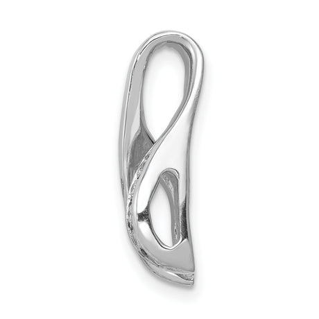 A Diamond Semi-mount Peg Slide Charm Pendant in Real 14k White Gold