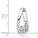 VS Diamond Semi-mount Peg Slide Charm Pendant in Real 14k White Gold